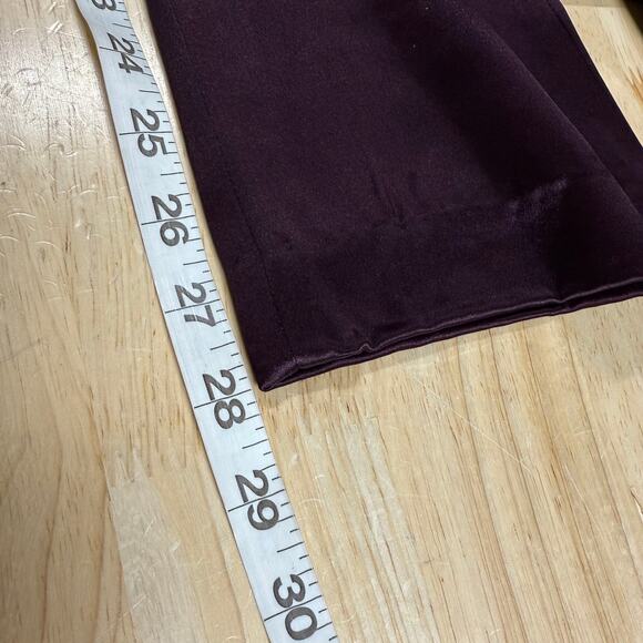 Mac Duggal NWT Plum Front Twist Puff Sleeve Deep V Jumpsuit Satin Size 4 Pockets - Picture 9 of 10